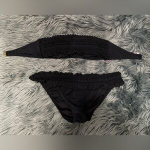 Victoria’s Secret Fringe Swimsuit - Size XS Top/S Bottoms | Color: Black